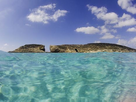 photograph in the mediterranean sea near Malta, Comino, Blue Lagoon 2019