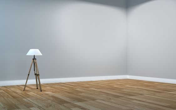 empty room with lamp. 3D rendering