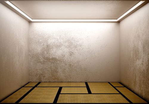 Room japanese with tatami mat design . 3D rendering