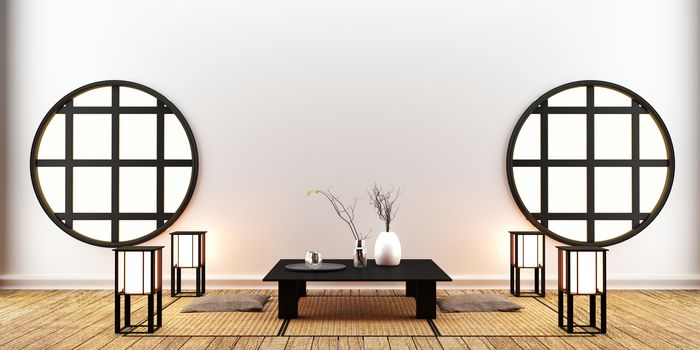 Room Design Japanese-style. 3D rendering