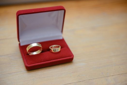 Beautiful two golden wedding rings. Made of highest quality material