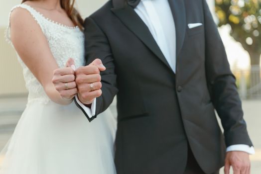 Beautiful two golden wedding rings. Made of highest quality material