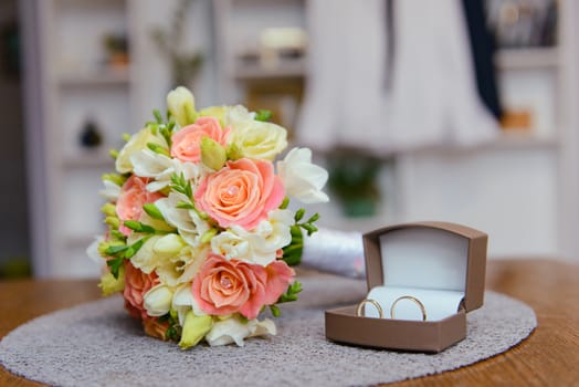 bouquet in the hands of the bride.