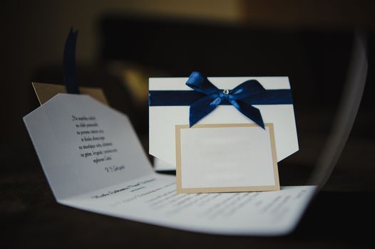 Beautifully decorated wedding table and other details at wedding hall. Wedding day