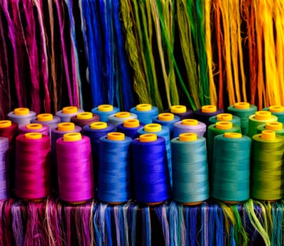 Strands and Spools of Colorful Thread