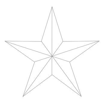 Texas lone star in white and black outline over a white background
