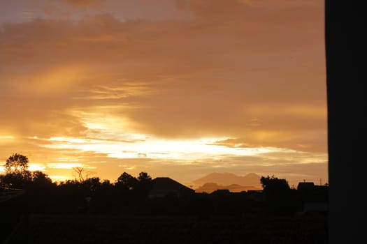 sunset dawn at some village