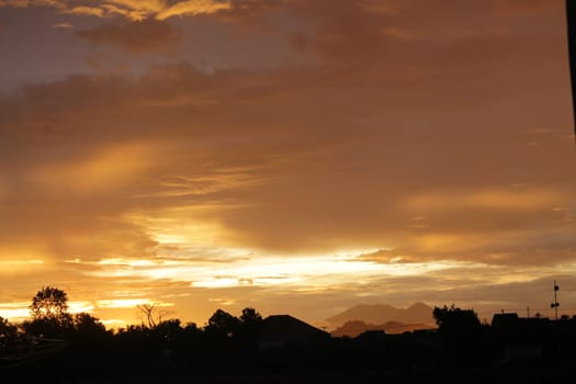 sunset dawn at some village