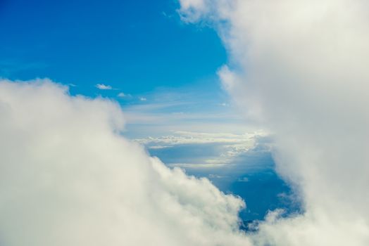 Beautiful clouds at high altitude and blue sky