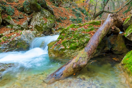 Canyon in the mountains with a flowing mountain river, beautiful landscape