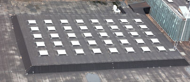 Roof window square cells, large roof in the Netherlands