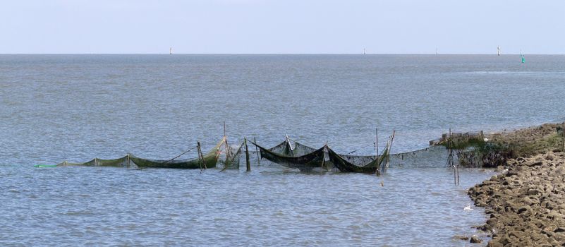 Fishing net in the sea - Dutch coast