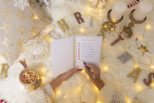 Write your Christmas shopping list or wish list for Santa.  Put your own message, list or words