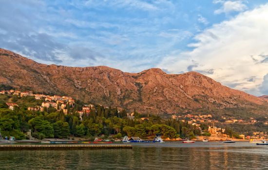 beautiful landscape of Croatia at the seaside and clouds