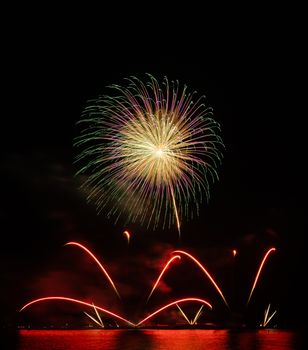 firework beautiful celebration festival colorful countdown merry christmas happy new year dark sky sparkle glowing cheerful anniversary