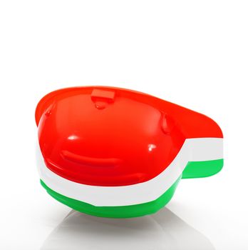 italian safety helmet on white background