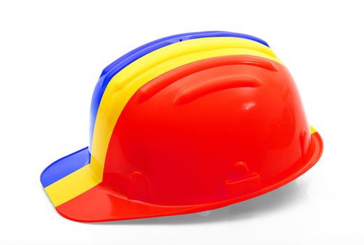 romanian safety helmet on white background