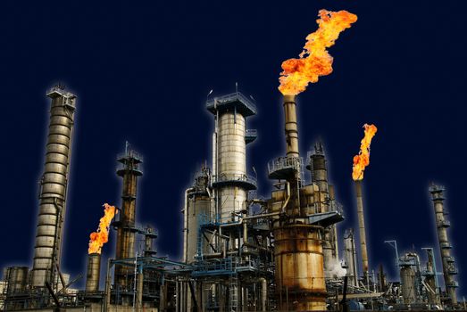 Exterior view of plant for refining oil