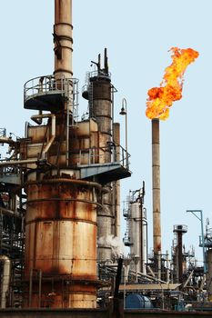 Exterior view of plant for refining oil