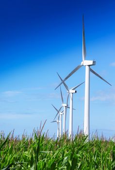wind turbine on country background