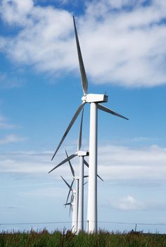 wind turbine on country background
