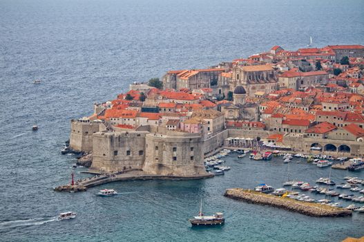 very nice view of the city of Dubrovnik in Croatia and sea