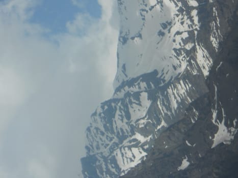 snow mountain range during summer