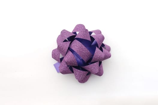  purple lush bow isolated over white background