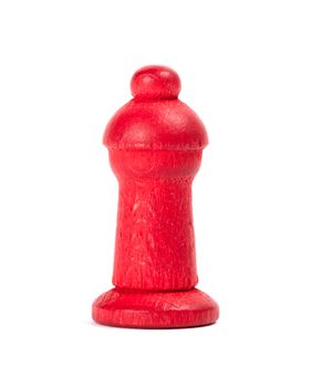Wooden pawn of a leisure game, isolated on white