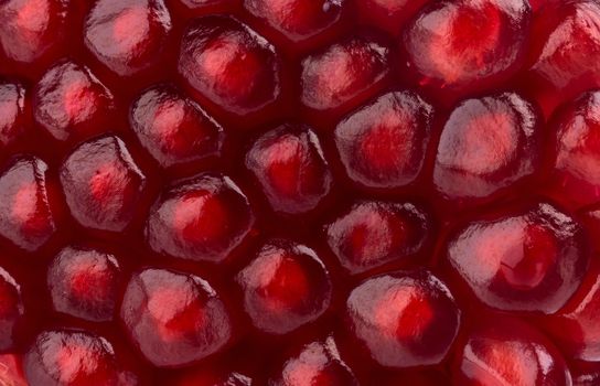 Close-up of pomegranate seeds texture. Macro