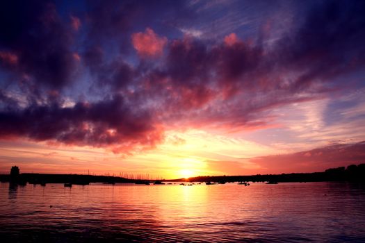 a beautiful sunrise on the ocean