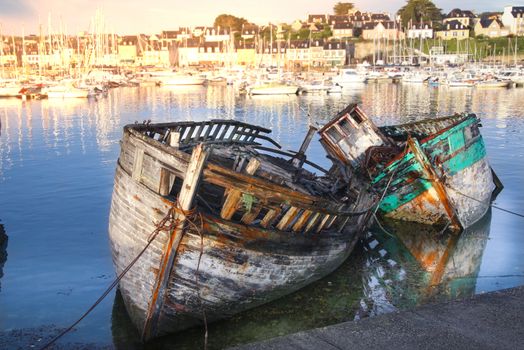 an Old boats still at the port