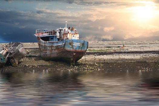 an Old boats still at the port
