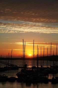 a Wonderful sunset on the harbour