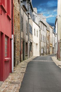 an antique Breton village lane