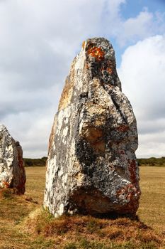 Megaliths prehistoric menhirs in French territory