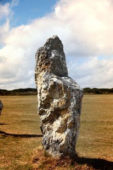 Megaliths prehistoric menhirs in French territory