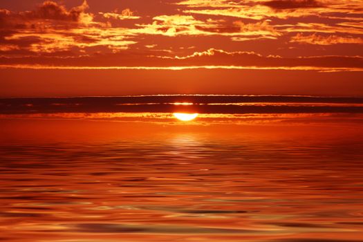 an amazing sunset on the Breton coast