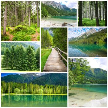 beautiful south tyrol panorama collage