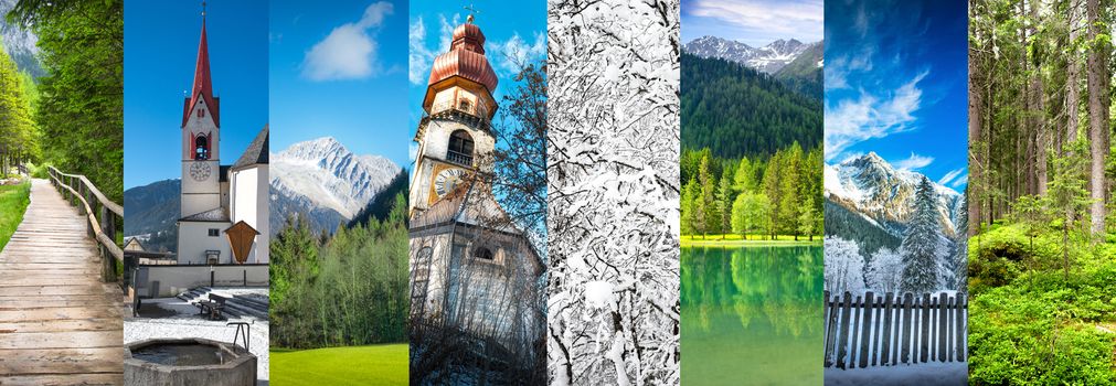 beautiful south tyrol panorama collage