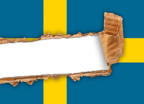 Ripped flag of the Swedish state