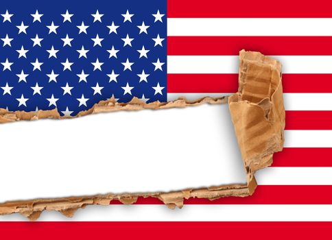 a ripped united states flag