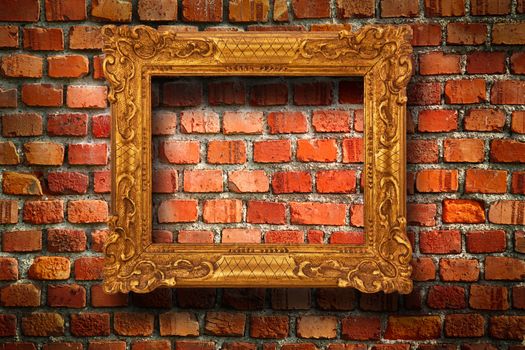 Old frame hanging on the wall