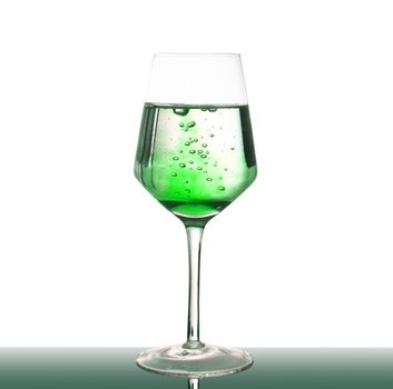 glass of cocktail on white background