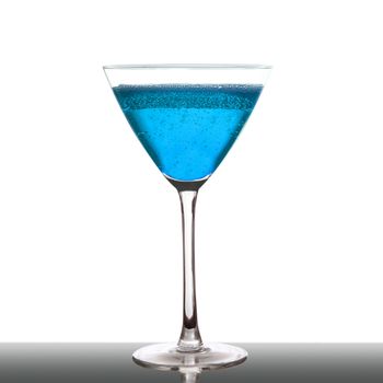 glass of cocktail on white background