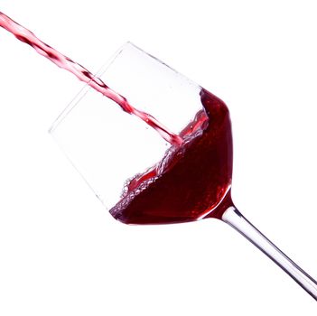 glass of wine on white background