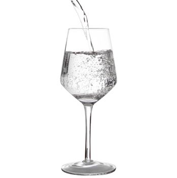 glass of water on white background