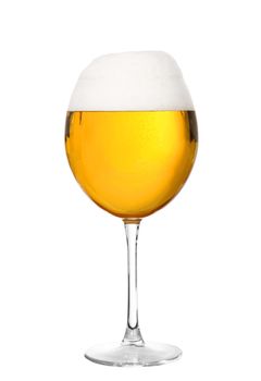 glass of beer on white background