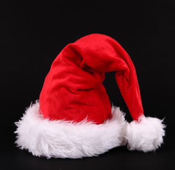a Santa Claus hat on black background