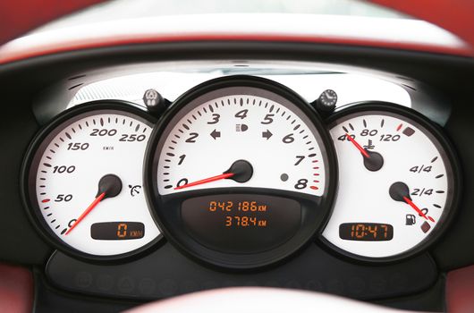 a instrumentation of a sports car